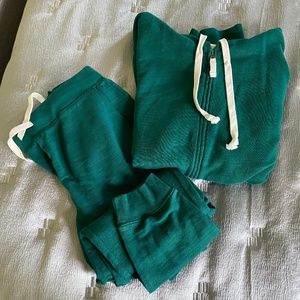 J.Crew jogger and hoodie set - evergreen